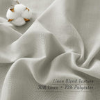 NICETOWN Linen Gray Curtains for Windows, Grommet Top Thick Flax Semi Sheer - Image 4