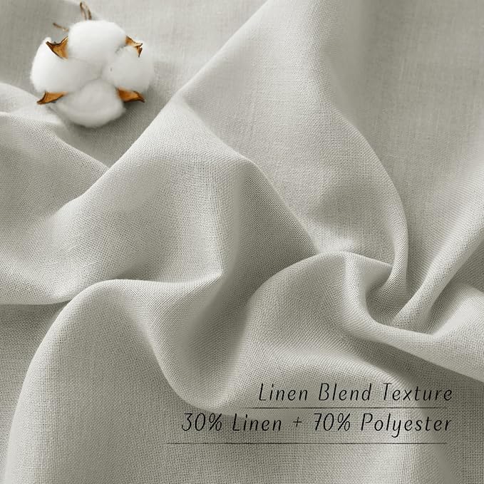NICETOWN Gray Linen Kitchen Curtains 36 inch Length, Decorative Thick Flax - Image 5