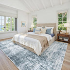 8x10 Area Rug for Living Room Bedroom: Non-Slip Modern Light Slate Blue | - Image 2