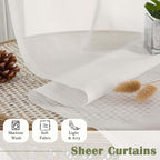 Ivory Sheer Curtains 120 Inches Long 2 Panels, Extra Wide Farmhouse Elegant - Image 7