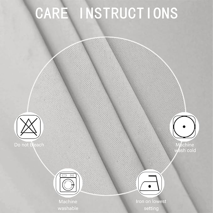 Light Grey Blackout Curtains 52 x 54 Inch Length/Set of 2 Curtain - Image 4