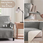 Cool Gray Loveseat Covers for 2 Cushion Couch, Water-Repellent Covers for Sofa - Image 5