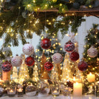 Sea Team 80mm/3.15" Set of Colorful Painted Sparkling Ornaments and Hanging Balls for Christmas Tree - 16 Pieces