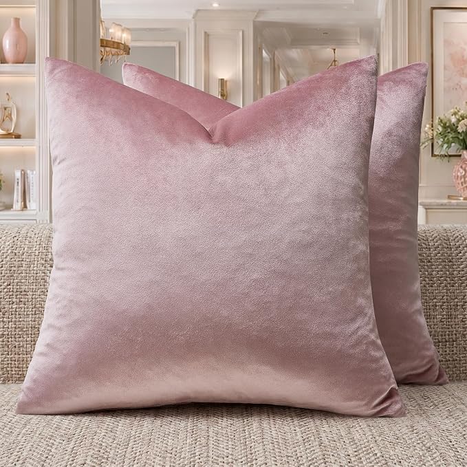 GIGIZAZA Sweet Lilac Velvet Throw Pillow Covers 18x18 Pack of 2 | Decorative by GIGIZAZAFocusingonhomedecoration