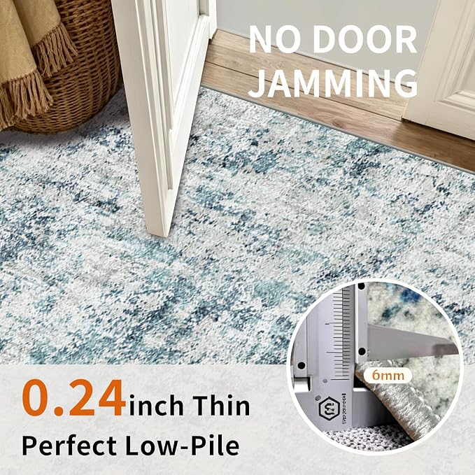 3x20 Long Hallway Runner Rug Non-Slip Washable Rugs Ocean Mist | Super Soft - Image 7