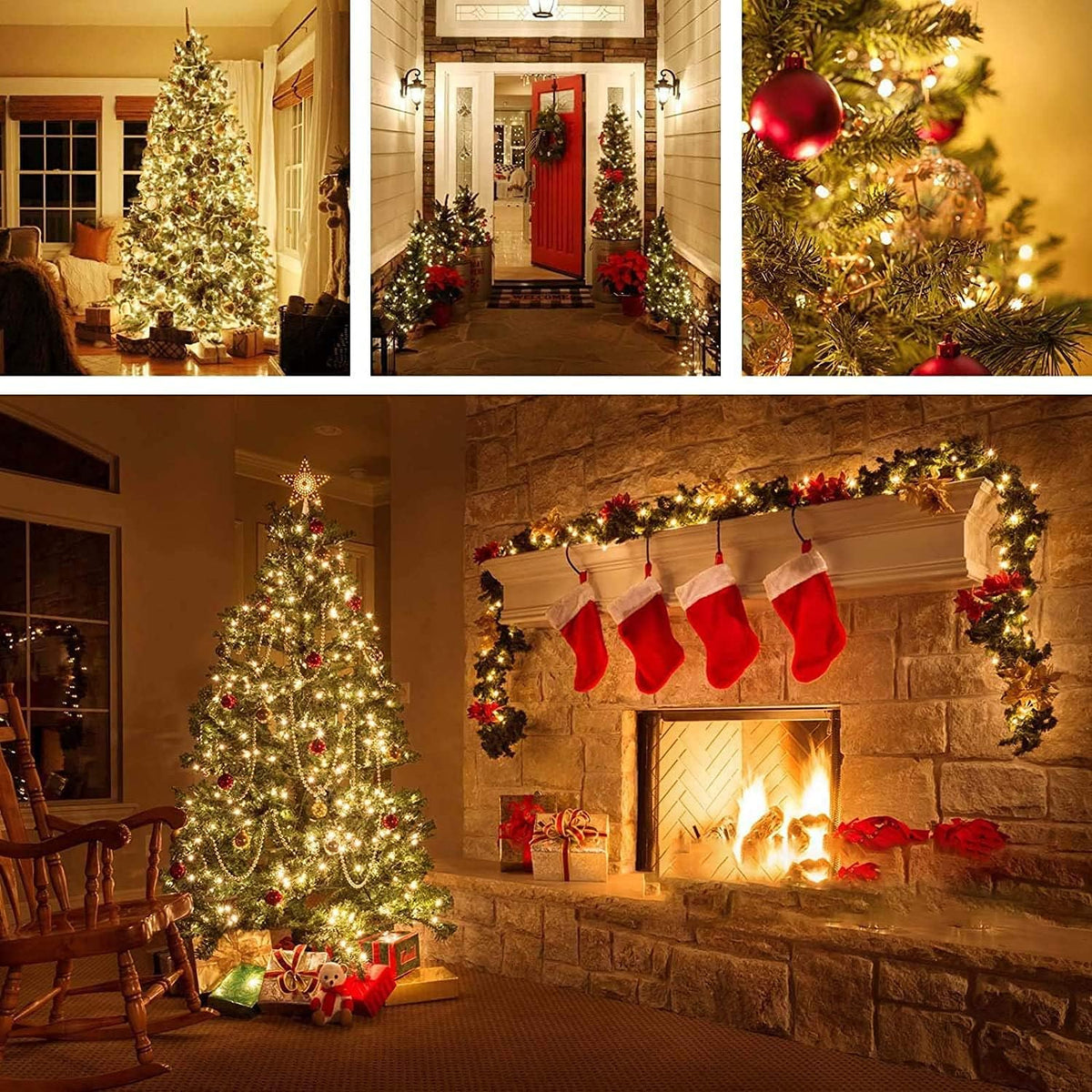 Super-Long 165FT 500 LED Christmas Tree Decor String Lights Indoor Outdoor, 8 Modes & Timer & Memory Function, Waterproof Fairy Lights- for Xmas Tree, Holiday Party, Garden Decorations (Warm White)