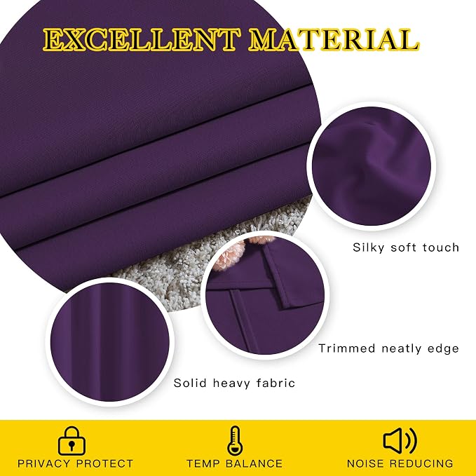 NICETOWN Royal Purple Doorway Curtains - Image 4