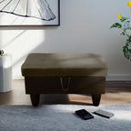 Ottoman Rectangular Storage Ottoman Bench, Flannel Footrest Stool Footstool with Lid for Living Room, Bedroom, Entryway, Taupe&Black, 35"x23.5"x17.5"