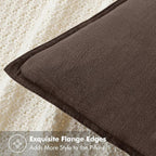 MIULEE Decorative Linen Euro Sham Pillow Covers 24x24 Reddish Brown | Boho - Image 2
