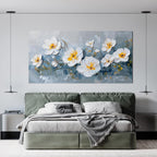 KUPTEU Canvas Wall Art Decor Large Wall Art Pictures for Living Room White Flowers Wall Art Prints Canvas Art Wall Decor Hallway Decorations Artwork for Walls Bedroom Home Aesthetic Decor 24" X 48"