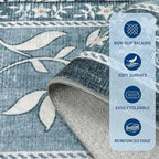 GarveeHome Provence Misty Blue 2x6 Washable Kitchen Runner Rugs Non Slip - Image 7