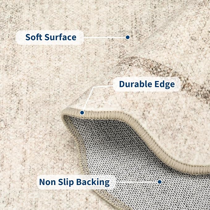 GarveeHome Scalloped Round Rugs 6 ft Washable Area Rug - Image 4