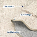 GarveeHome Scalloped Washable Kitchen Runner Rug 2x8 Non Slip Beige | Runners - Image 4