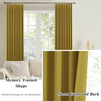 Yellow Pinch Pleated Curtains 84 Inch Length 2 Panels Set Noise Cancelling - Image 6