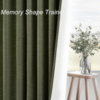 Topfinel Olive Green Linen Blackout Curtains 84 Inch Long - Image 2