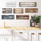 LZIMU Custom Text Signs Wall Decor Personalized Canvas Quote Family Sign Wall Art Wood Background Rustic Farmhouse Decor Framed (6"x18")