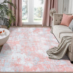 Aelenmu 5x7 Area Rugs for Living Room Bedroom Dining Room Washable Pink | Soft by Aelenmu