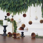 3.15inch Velvet Ornaments for Christmas Tree, 15pcs Multicolor Flocked Christmas Ornaments Decorations Balls Set Decor