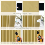 Yellow 100% Blackout Linen Curtains 84 Inch Length 2 Panels Set - Image 5