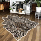 Seek4comfortable Leopard Print Rug, Cheetah Rug 4.6x5.8 Feet Faux Animal Fur by Seek4comfortable