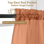 Chyhomenyc Sheer Orange Curtains 90 inches Long 2 Panels, Light Filtering Soft - Image 2