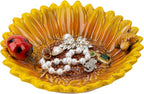 Sunflower Jewelry Dish Trinket Tray Ceramic Key Tray Bowl for Entryway Table, Sunflower Candy Dish Soap Holder Gift Decorative Bowl for Home Decor Kitchen Bathroom Sink (Bee, Ladybug)