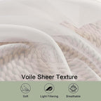 Sheer Curtains 84 Inches Long 2 Panels Set, Ivory Sheer Curtain - Image 3