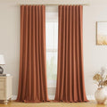 Terracotta 100% Blackout Curtains 84 Inch Length 2 Panels Set Fall Curtains by Guken