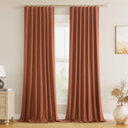 Terracotta 100% Blackout Curtains 84 Inch Length 2 Panels Set Fall Curtains by Guken
