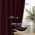 100% Blackout Curtains 90 Inch Length 2 Panels Set - Image 4