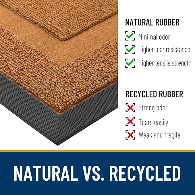 OLANLY Front Door Mat Outside 47x23, All-Season Heavy-Duty Rubber Doormat | - Image 3