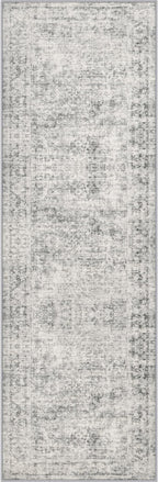 3x14 Washable Runner Rug：Modern Abstract Soft Carpet Black Grey | by FXRHLP