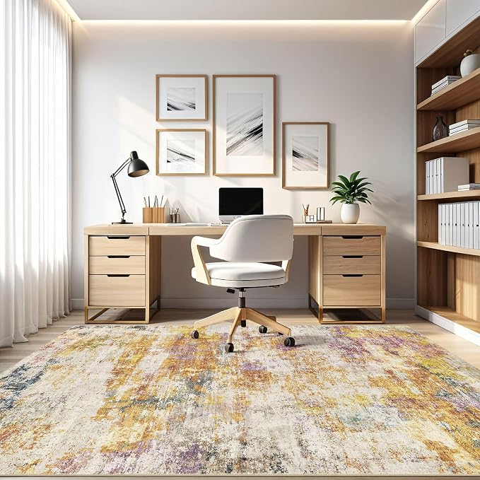 LOONGRUG 7x10 Area Rug Washable Large Neutral Modern Living Room Rugs | - Image 8