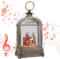 Christmas Snow Globes Lantern,Musical Snow Globe,Christmas Decorations Indoor for Home,Battery Or USB Powered,with 6 Hour Timer,Christmas Lantern for Festival Decoration,Santa Claus