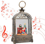 Christmas Snow Globes Lantern,Musical Snow Globe,Christmas Decorations Indoor for Home,Battery Or USB Powered,with 6 Hour Timer,Christmas Lantern for Festival Decoration,Santa Claus