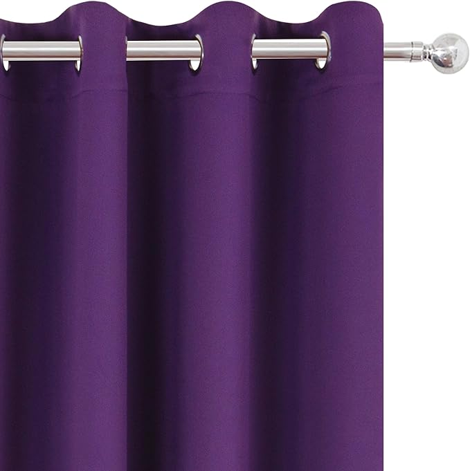 Purple Thermal Blackout Curtains/52 x 95 Inch/Set of 2 Panels Room Darkening - Image 7