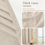 Oatmeal 100% Blackout Linen Curtains - Image 8