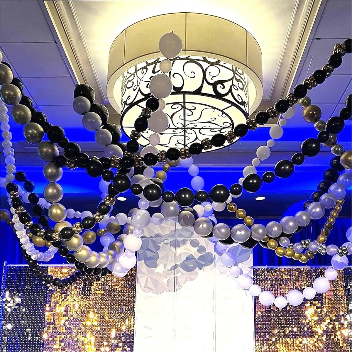Black Quick Link Balloons, 100PCS Linking Balloons for Make Balloon Wall Balloon Arch Balloon Chains, Linkable Balloons for Wedding Birthday Baby Shower Engagement Graduation Party Decorations (6inch)
