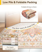 RELEANY Washable Area Rug, Square 4'x4', Water Repellent, Pet Friendly - Image 4