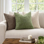 MIULEE Chenille Textured Throw Pillow Covers Sage Green 20x20 Set of 2 | Slubby - Image 4