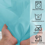 Aqua Kitchen Sheer Curtains for Bedroom Living Room 45 Inch Length, Soft Solid - Image 5
