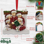 Bedtime Storytelling Family of 5 Christmas Ornament 2025 Personalized Family Christmas Ornaments 2025 | Holiday Reading Personalized Tree Ornaments Customizable Gifts Night and Book of Five Ornament
