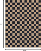 Lahome Checkered Easy Jute Living Room Rug, 9x12 Outdoor Area Rugs Washable | - Image 2