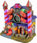 Carnival Funhouse Clown Theme Spooky Halloween Village Multi-Color LED Lights, Motion and Music 9.25" x 5.75" x 9.5"