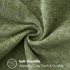 MIULEE Pack of 2 Couch Throw Pillow Covers 22x22 Inch Sage Green Farmhouse Decorative Pillow Covers with Stitched Edge Soft Chenille Solid Dyed Spring Pillow Covers for Sofa Bed Living Room