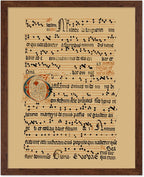 Poster Master Vintage Hymnal Poster - Retro Music Print - Gift for Artist, Friend - Graduale Aboense, Gregorian Chant Manuscript, Score - Wall Decor for Living Room, Bedroom, 11x14 Brown Framed