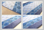 14 Ft Blue Hallway Runner Rug, Custom Size Non Slip Washable, Pet Friendly | - Image 5