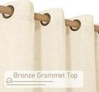 Beige 72 inch Length Linen Curtains 2 Panels Set - Image 3