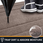 PURRUGS Dirt Trapping Door Mat 20" x 31.5", Non-Slip/Skid Machine Washable Entryway Rug, Dog Doormat, Super Absorbent Welcome Mat for Muddy Wet Shoes and Paws, Grayish Brown