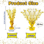 12 Pack Metallic Foil Spray Centerpiece Star Table Decoration Burst Table Centerpieces for Birthday Wedding Anniversary Graduation Holiday Party Supplies Decor, Gold